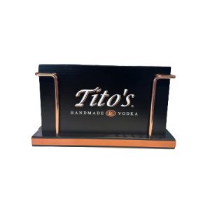 Tito's Vodka Wood Napkin Holder